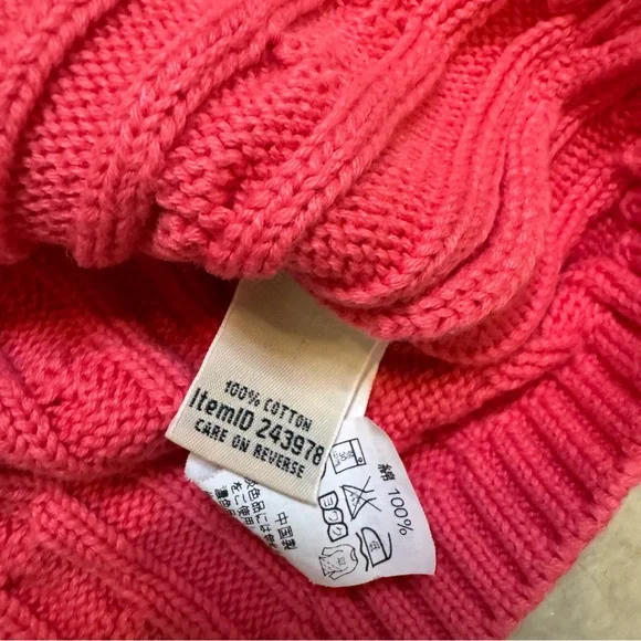 LL Bean preppy pretty pink zip up sweater cardigan 100% cotton xsmall - Picture 7 of 8
